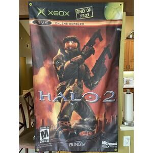 Halo 2 5ft Flag Microsoft XBOX 2004 Banner Poster Bungie Master Chief